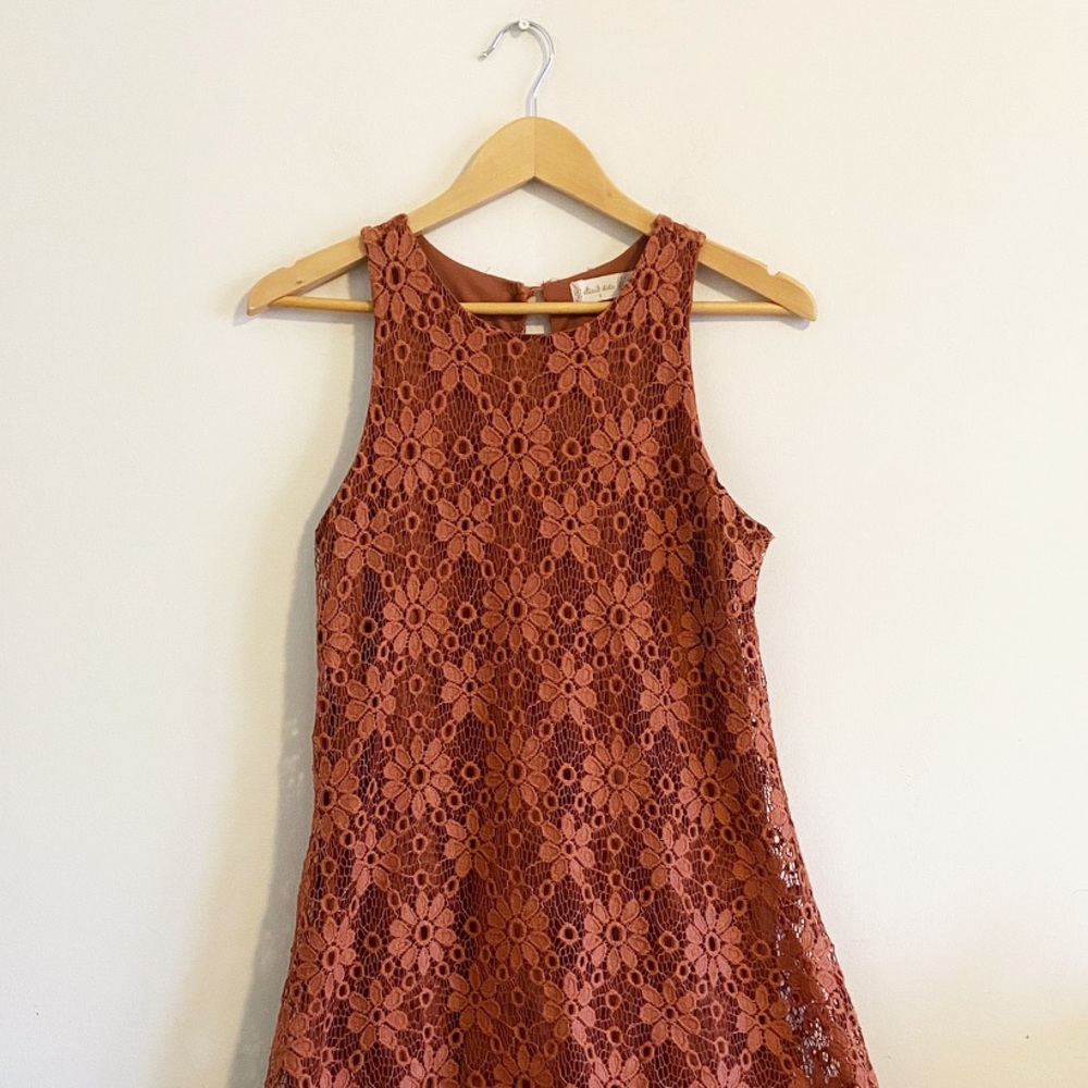 Altar’d state burnt orange lace aline dress